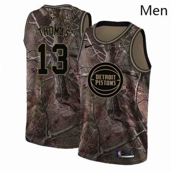 Mens Nike Detroit Pistons 13 Khyri Thomas Swingman Camo Realtree Collection NBA Jersey